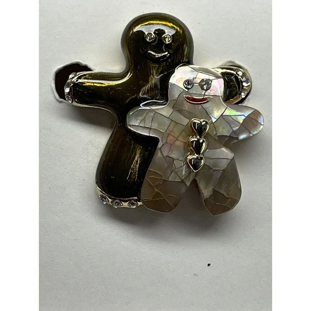 Liz Claiborne Gingerbread Men Brooch New